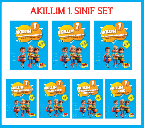 Akıllım 1. Sınıf 2. Dönem Set ( 7 Kitap )